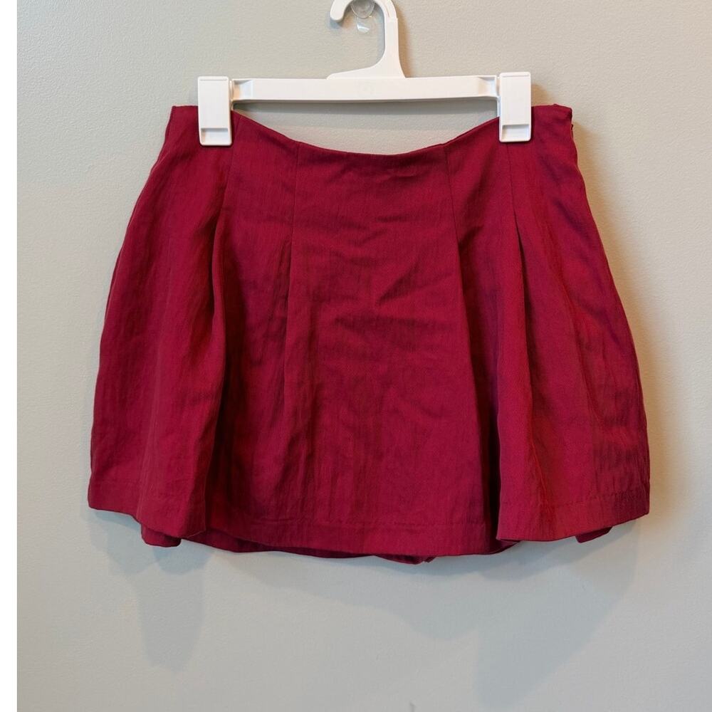 A New Day Burgundy Pleated Mini Skort NWT Size 8 Wine Red Flared A-Line